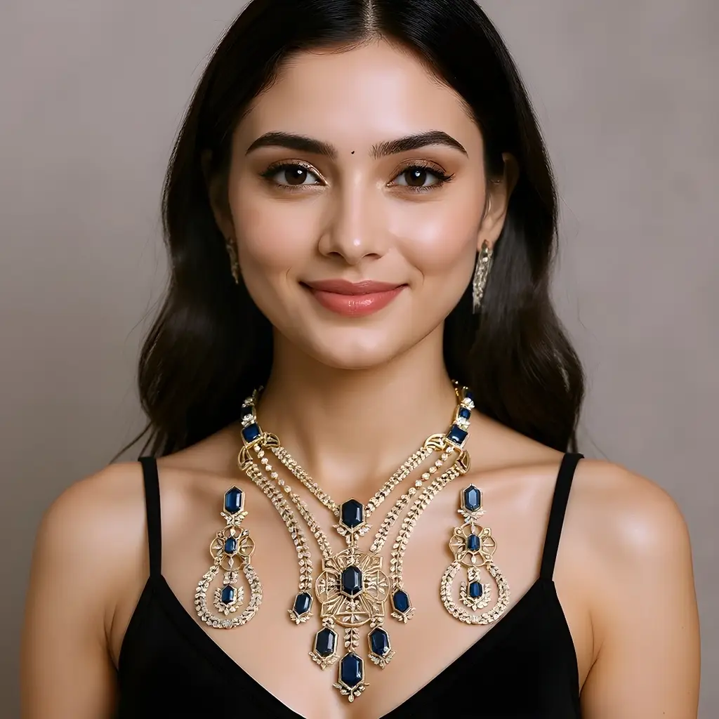 Royal Blue Gemstone Jewelry Set view 4